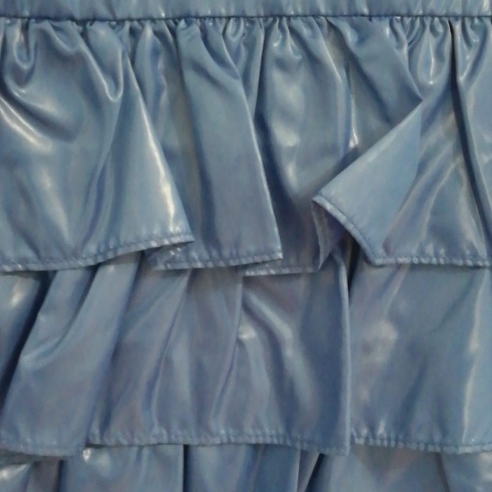 3 for $25 Blue ruffled rain jacket with belt small - Picture 5 of 5